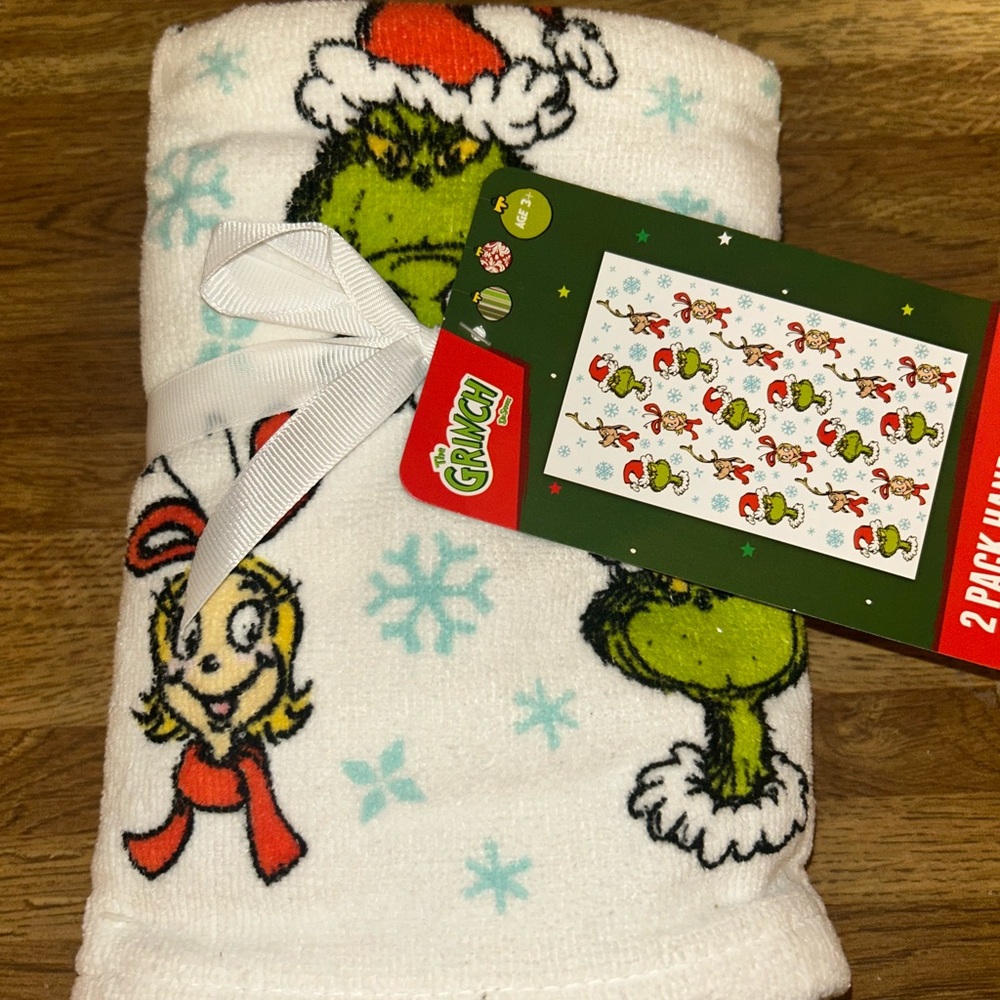 Grinch Christmas Hand Towel Set